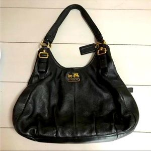 Coach coach maggie madison women’s Black Leather Tote Bag/handbag